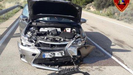 Uno de los vehículos siniestrados (Foto: Diputación de Zaragoza)