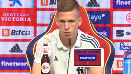 Dani Olmo, durante su comparecencia de este sábado.
