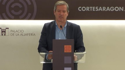 Daniel Pérez Calvo durante su intervención en las Cortes de Aragón.