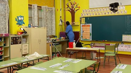 Aula de un colegio zaragozano (EP).