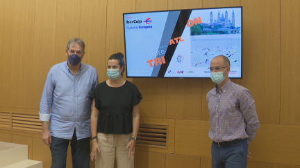 Presentación del trofeo Ibercaja Ciudad de Zaragoza de Triatlón