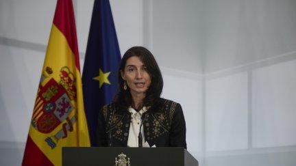 La ministra de Justicia, Pilar Llop, durante su comparecencia ante los medios este miércoles (EP).