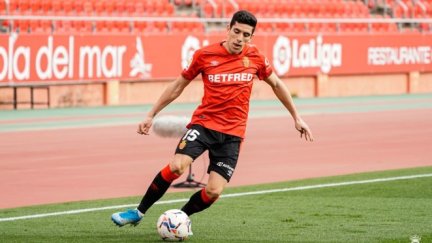 Fran Gámez, en un partido con el RCD Mallorca.