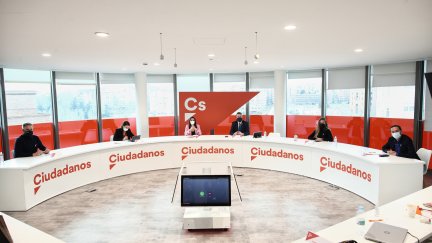Reunión de la comisión permanente de Ciudadanos, presidida por Inés Arrimadas. (Archivo).