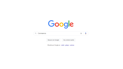 Página de inicio del buscador Google.