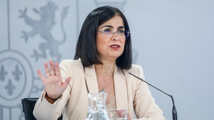 La ministra de Sanidad, Carolina Darias, durante la rueda de prensa de este martes (EP).