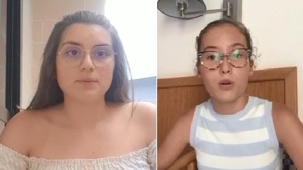 Imagen de Elena (izquierda) y Jimena (derecha), durante una videollamada.