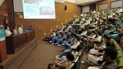 Acto de bienvenida a los residentes en el Hospital Miguel Servet de Zaragoza.