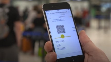 Imagen de un certificado COVID en un dispositivo móvil.