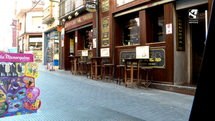 Terraza de un bar en Teruel.