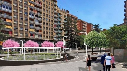 Recreación de la remodelación del paseo Ramón y Cajal de Huesca.
