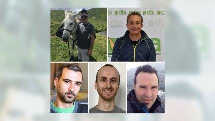 Blas Valero, Alberto Bernués , Santiago Beguería, Jorge Álvaro y Miguel Ángel Saz, por orden de aparición.