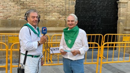Esta mañana, Francisco San Emeterio en la ciudad de Huesca.