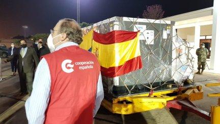 Lote de vacunas contra la COVID-19 enviadas desde España a Perú.