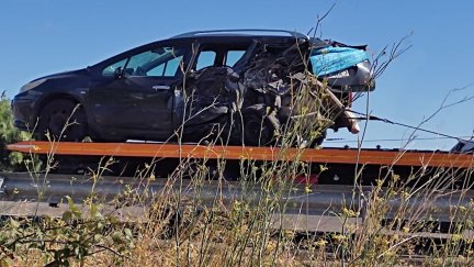 Imagen del accidente de tráfico, en AP-68.