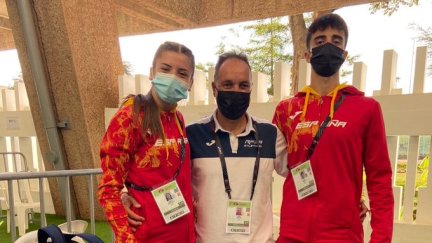 Mireya Arnedillo y Pol Oriach en el Mundial de Nairobi. Foto: Federación Aragonesa de Atletismo