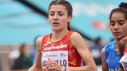 Mireya Arnedillo, durante el Mundial sub 20 de Kenia. Imagen: World Athletics