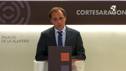 El portavoz de Ciudadanos en Educación, Cultura y Deporte en las Cortes de Aragón, Carlos Trullén, este martes.
