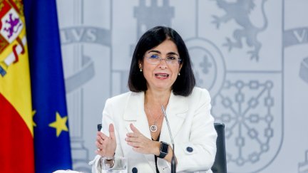 La ministra de Sanidad, Carolina Darias, durante una rueda de prensa posterior a la reunión del Consejo Interterritorial del Sistema Nacional de Salud (EP).
