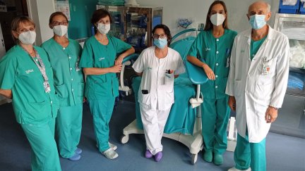 Trabajadores del Hospital Miguel Servet de Zaragoza.