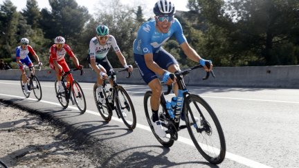 Sergio Samitier, en una carrera con el Movistar Team.