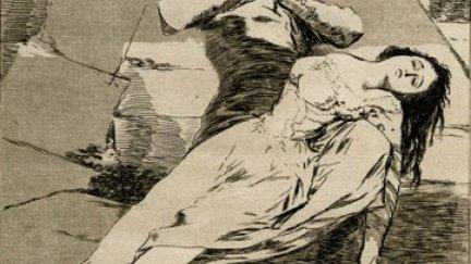 Uno de los grabados de los "Caprichos de Goya". Foto: Real Academia Bellas Artes San Fernando.