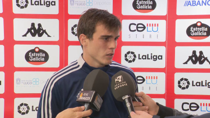 Francho Serrano en zona mixta. Foto: Aragón Deporte.