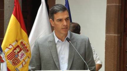 Sánchez durante la comparecencia de este domingo.