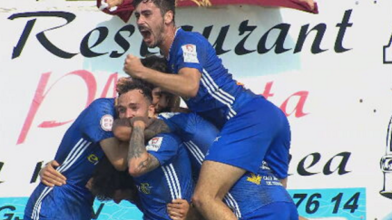 Alegría en el gol turolense.