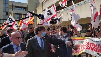 Carles Puigdemont, a su llegada al Tribunal de Apelación de Sassari (Italia). Foto: EP