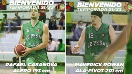 Los dos jugadores del Levitec. Foto: Levitec Huesca.