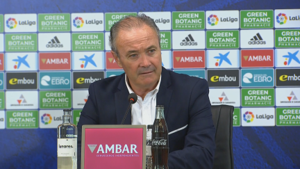 JIM, en la sala de prensa de La Romareda.