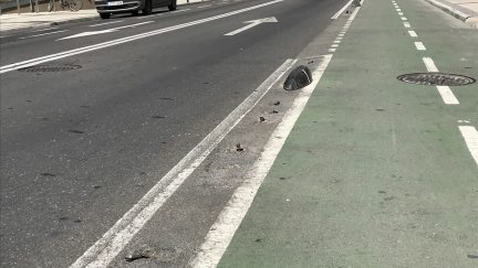 Foto de archico de carril bici en Zaragoza.