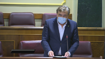 El diputado de Teruel Existe, Tomás Guitarte, en el pleno del Congreso.