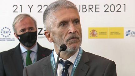 Fernando Grande-Marlaska, ministro del Interior, en Zaragoza.