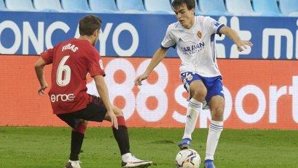 Francho Serrano, en su debut oficial con el Real Zaragoza justo hace un año.