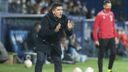 Xisco Muñoz durante el encuentro ante la Ponferradina.