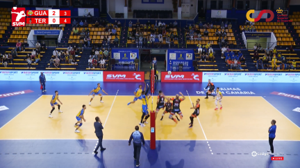 El CV Teruel durante el partido ante Guaguas.