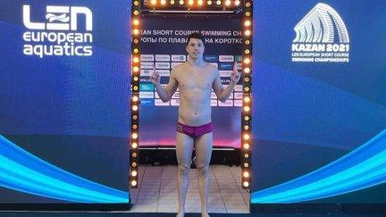 Luis Domínguez, en el Campeonato de Europa de piscina corta de Kazan.