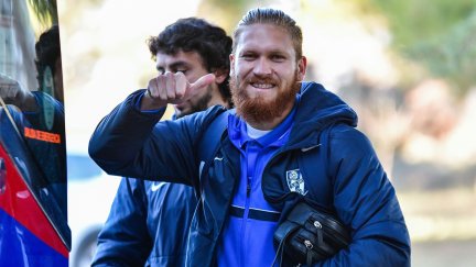 Isidro Pitta, antes de la salida del equipo hacia Miranda de Ebro.