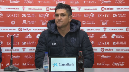 Xisco Muñoz, en la sala de prensa de Anduva.