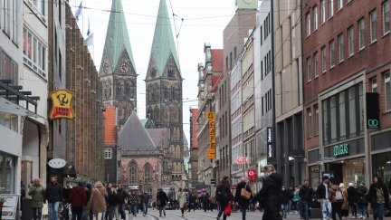 Calle del centro de Bremen, Alemania. (Foto: EFE)