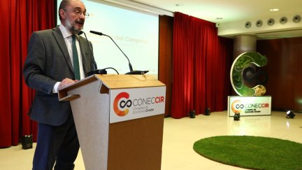 Javier Lambán, en la inauguración del I Congreso de Economía Circular.
