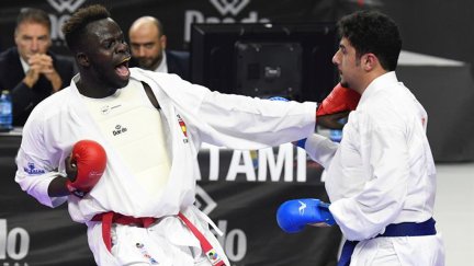 Babacar Seck durante un combate.