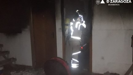 Vivienda calcinada en Plasencia de Jalón, Zaragoza (Diputación de Zaragoza).
