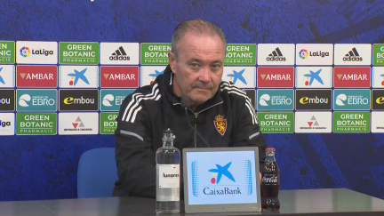 Juan Ignacio Martínez en la rueda de prensa previa al choque de Copa del Rey ante el Mensajero.