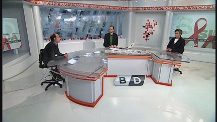 Juan Ramón Barrios y Félix Claudio, en el plató de 'Buenos Días Aragón'.