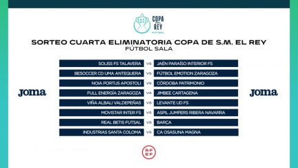 Sorteo de octavos de Copa del Rey de fútbol sala.