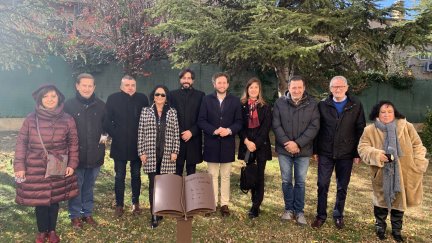 osé Luis Melero, Magdalena Lasala, Manuel Vilas, Inés Plana, y José Antonio Adell, homenajeados este domingo en el Paseo de las Letras Aragonesas de Monzón.