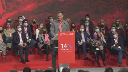 Pedro Sánchez en la clausura del congreso del PSOE en Galicia.
